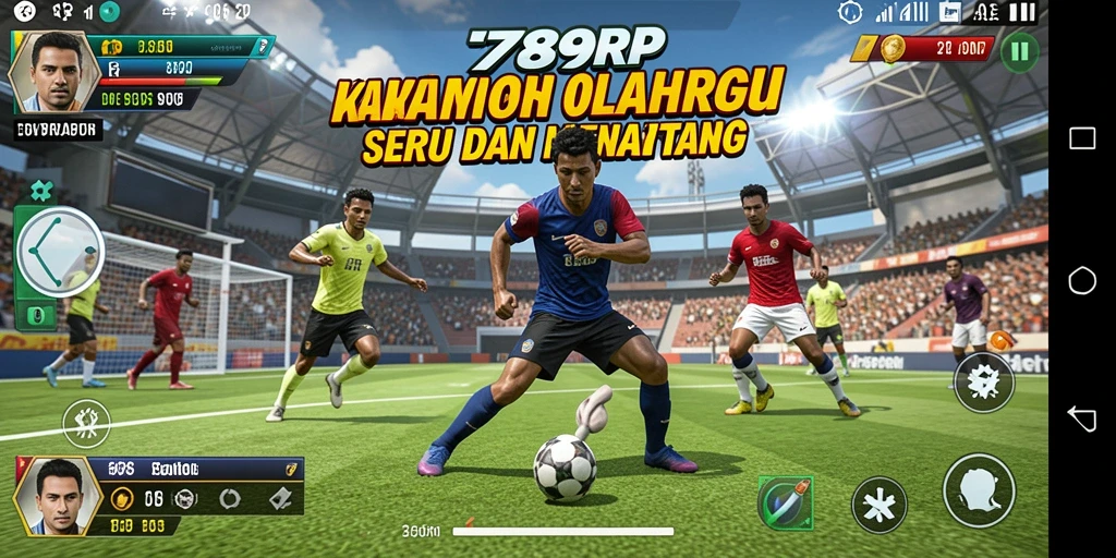 Tampilan gameplay seru di lapangan dengan berbagai cabang olahraga.