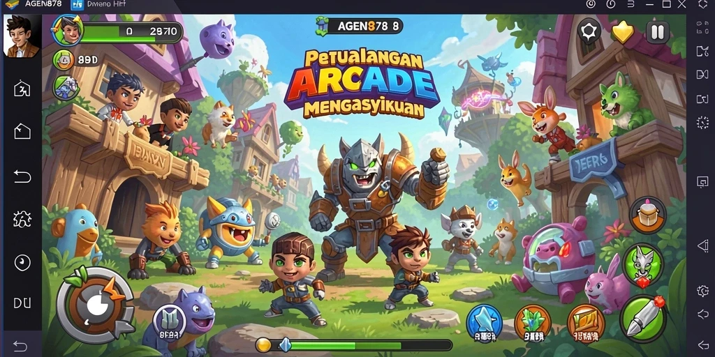 Tampilan gameplay AGEN878 yang penuh warna dan menantang.