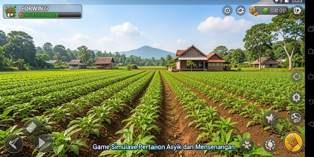 Gameplay menakjubkan di FORWIN77 dengan aktivitas pertanian.