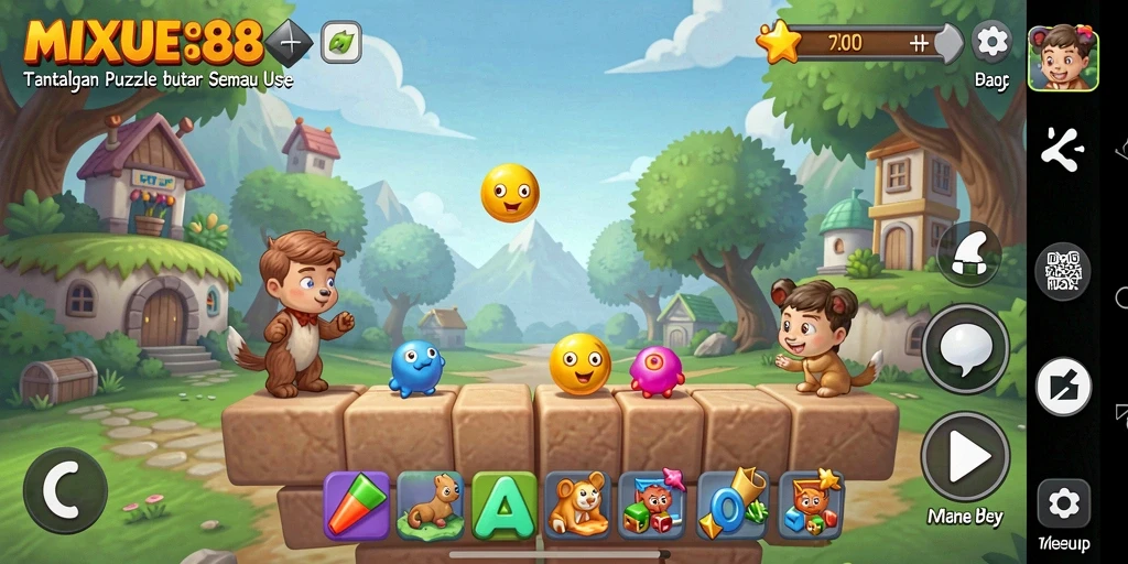 Gameplay MIXUE88 menampilkan tantangan puzzle yang menarik.