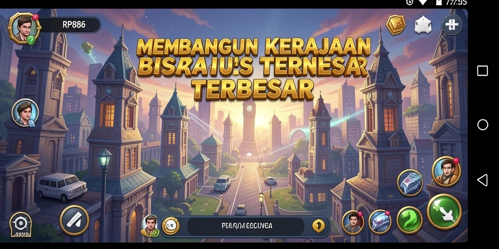 Tampilan gameplay RP886 yang menampilkan pengelolaan bisnis yang cerdas.
