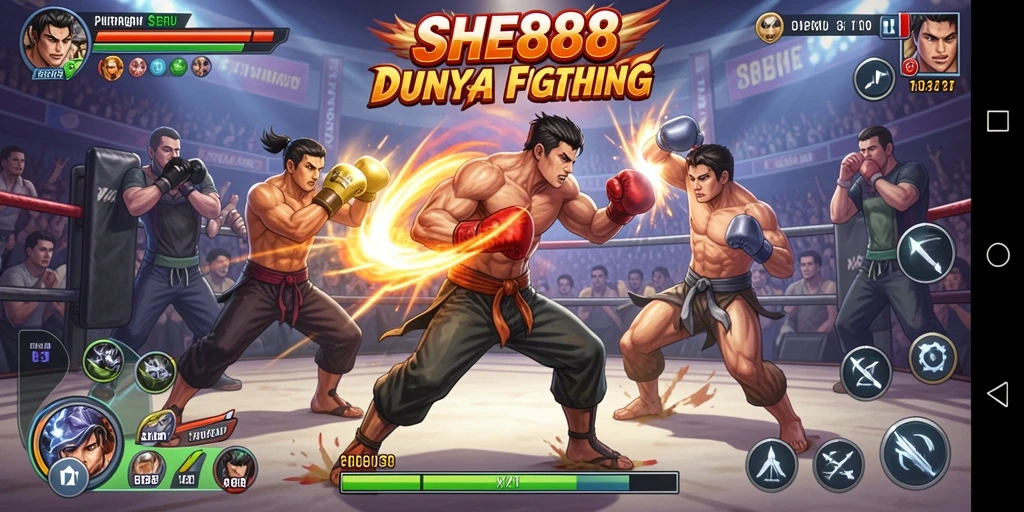 Gameplay Fighting di SHE888 yang intens dan mendebarkan.