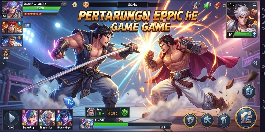 Tampilan gameplay SPIN88 yang seru dan menegangkan saat bertarung.