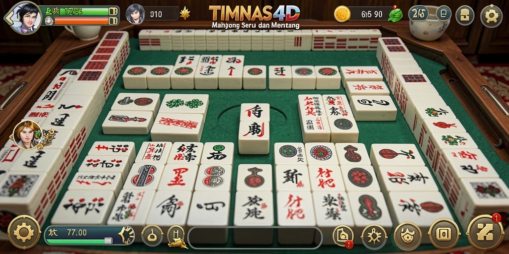 Screenshot utama TIMNAS4D dengan tampilan gameplay Mahjong yang menarik.