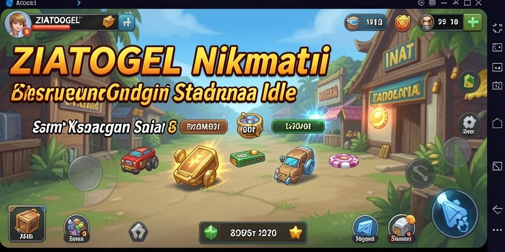 Tangkapan layar gameplay ZIATOGEL menampilkan karakter dan sumber daya yang sedang berkembang.